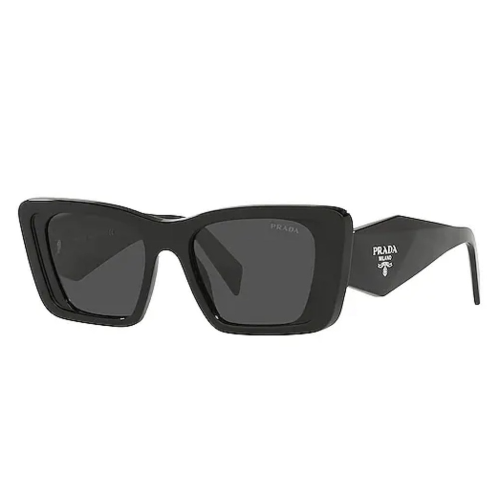 Prada Symbole Evolution Square Sunglasses in Black & Dark Gre